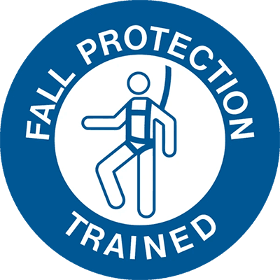 Fall protection trained badge